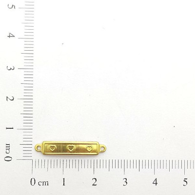 AC LATÃO PLAQUINHA BABY 3 CORAÇÕES RESINA