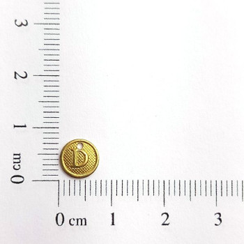 AC LATÃO REDONDO P TXT LETRA D 1 FURO