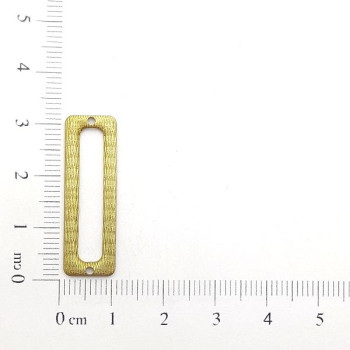 AC LATÃO RETANGULO VZD TXT 2 FUROS